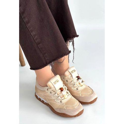 Tues Bej Nubuk Bağcıklı Spor Ayakkabı