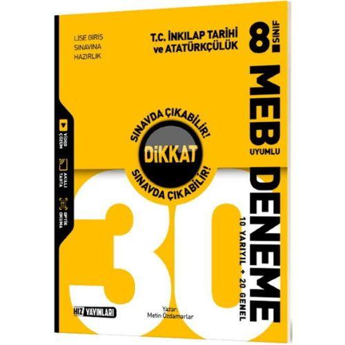8. Sınıf T. C. İnkılap Tarihi ve Atatürkçülük 30 Deneme Hız Yayınları