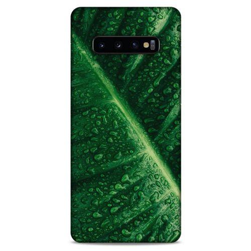 Lopard Samsung Galaxy S10 Plus Uyumlu Kılıf Bahar (31) TPU Kılıf Nemli Yaprak