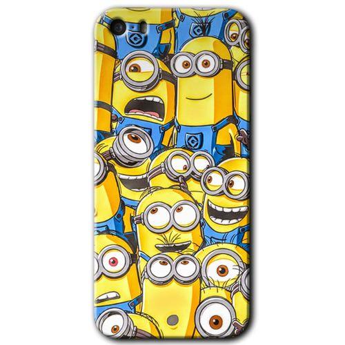 iPhone 5 Kılıf HD Desen Baskılı Arka Kapak + Temperli Cam - Minion Ordusu