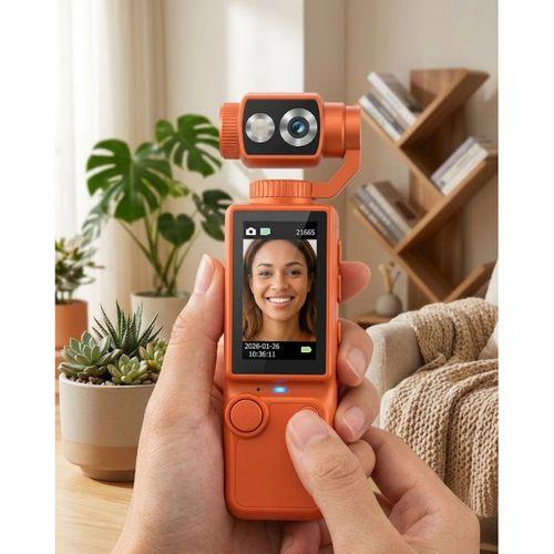 Taşınabilir 4k Gimbal Kamera 180 Derece Döner Lens Stabil Video Çekim Özellikli