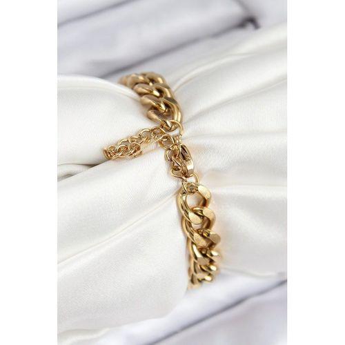 316L Çelik Klasik Kalın Zincir Model Gold Renk Kadın Bileklik