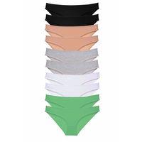 10 adet Süper Eko Set Likralı Kadın Slip Külot Siyah Ten Gri Beyaz Yeşil