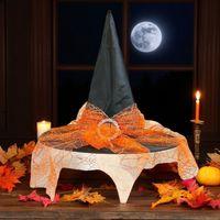 VIP HALLOWEEN HAT TÜLLÜ TURUNCU SİYAH CADILAR BAYRAMI ŞAPKASI CADILAR BAYRAMI KOSTÜM AKSESUARLARI