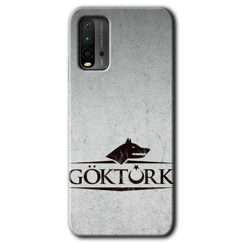 MRCİLETİSİM Poco M3 Kılıf Baskılı Kapak - Göktürk + 5D Tam Kaplayan Cam