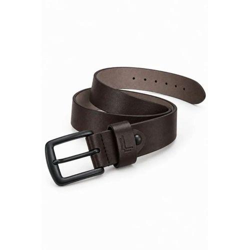 Erkek Koyu Kahverengi 3,5 Cm Metal Tokalı Kot Ve Kumaş Pantolon Kemeri