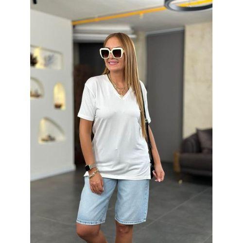 Kadın Kısa Kollu V Yaka Bluz