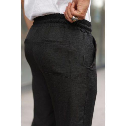 Erkek Beli Lastikli Pera Keten Pantolon
