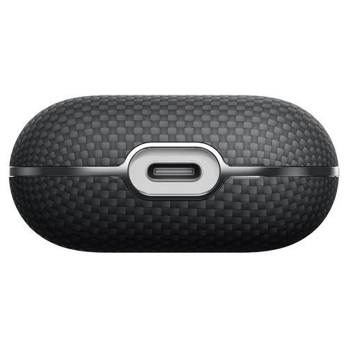 Apple Airpods Pro 2 Kılıf 1500D Aramid Fiber Pitaka Ultra-Slim Classic Serisi Black-Grey Twill Kapak