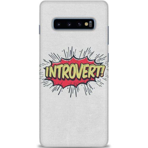 Samsung Galaxy S10 Plus Kılıf HD Baskılı Kılıf - Introvert! + Tam Ekran Koruyucu