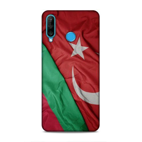 Huawei P30 Lite Uyumlu Kılıf Azarbaijan (10) Full Koruma Kılıfı Türk & Azerbaycan Bayrak