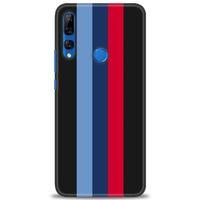 Huawei Y9 Prime 2019 Kılıf HD Baskılı Kılıf - Bordo Çubuk + Tam Ekran Koruyucu