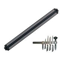 Mutfak Duvarına Monte Mıknatıslı Geniş Bıçak Tutucu Stand - 55 Cm - Siyah - Paslanmaz Çelik