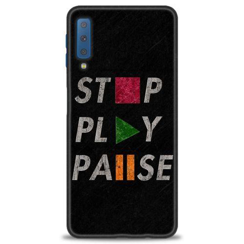 Samsung Galaxy A7 2018 Kılıf HD Baskılı Kılıf - Stop Play + Tam Ekran Koruyucu