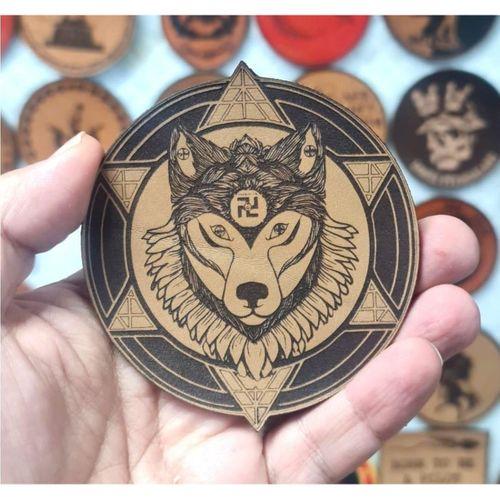Şaman Kurt - Deri Peç - Arma - Leather Patch