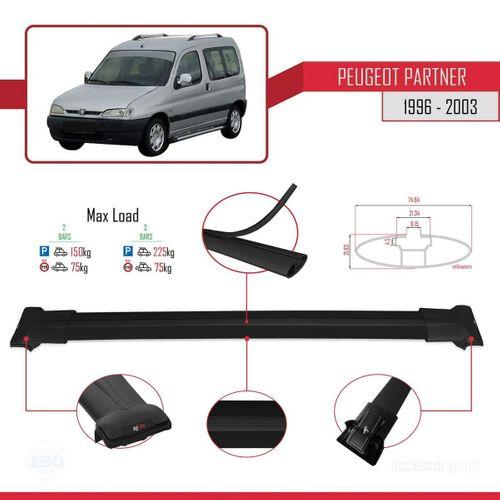 Peugeot Partner 1996-2003 Arası ile uyumlu FLY Model Ara Atkı Tavan Barı SİYAH
