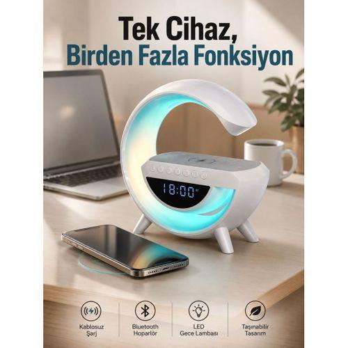 Android Uyumlu Akıllı Bluetooth Hoparlör Kablosuz Şarj Cihazı Standı