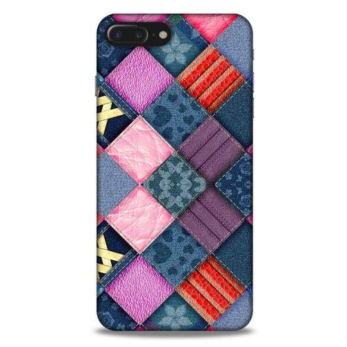 Apple Iphone 8 Plus Kılıf Patchwork (39) Liquid Crystal Kılıf Şeker Pembe Bordo