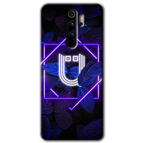 Xiaomi Redmi Note 8 Pro Kılıf Baskılı Arka Kapak - Dark Neon Yaprak Ü Harfi +Tam Ekran Koruyucu