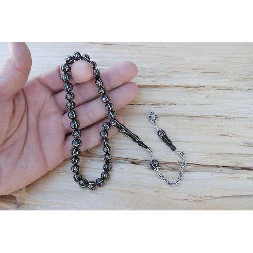 Oltu Taşı Küre Karpuz Baklava Bilek Boy İşlemeli Tespih