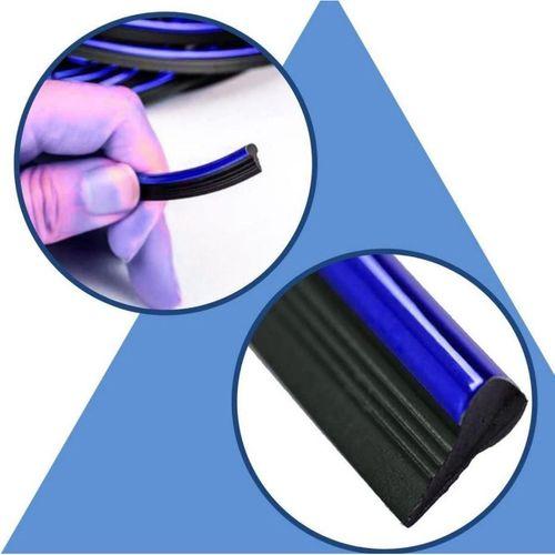 Zhltools Mavi Araba Oto Trim Dekorasyon Şeridi Kauçuk Elastik Kolay Kurulum 5 metre Şerit Bant
