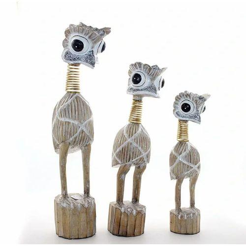 Ahşap 3'lü Emu Kuşu Seti