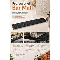 Profesyonel Bar Matı 60x8 cm Kauçuk Tezgah Üstü Kahve ve Bardak Kurutma Matı Siyah Kaymaz Bar Lastiği 723463
