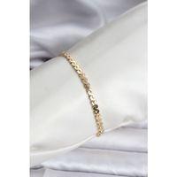 14K Gold Renk Kaplama Ezme Yılan Zincir Model CM Kadın Bileklik