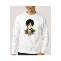Anime Attack On Titan Baskılı Beyaz Erkek Sweatshirt