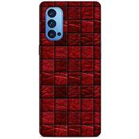 Oppo Reno 4 Pro Kılıf Patchwork (12) Koruyucu Silikon Kırmızı Bordo