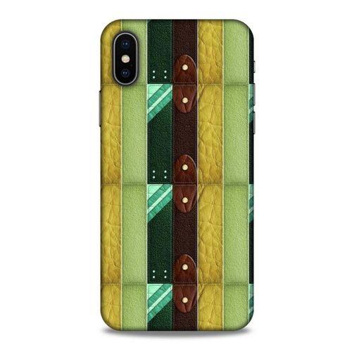Apple Iphone X Kılıf Patchwork (15) Antişok Kılıf Yeşil Kahve