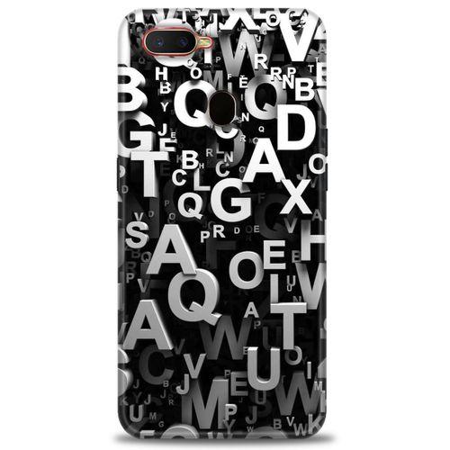 Oppo AX7 Kılıf HD Baskılı Kılıf - Harfler + Tam Ekran Koruyucu