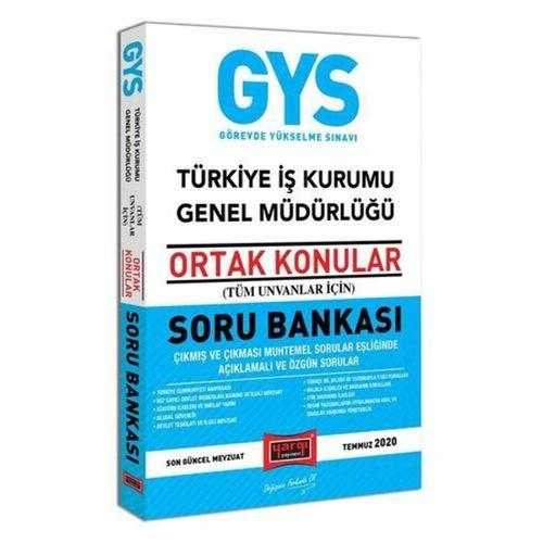 GYS Türkiye İş Kurumu Genel Müdürlüğü Ortak Konular Soru Bankası Yargı Yayınları