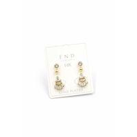 Çoklu Taşlı Küpe - Altın