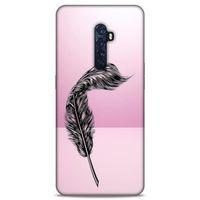 Lopard Oppo Reno 2 Uyumlu Kılıf Tattoo's (29) Arka Koruma Kılıfı Tüy Dövmesi