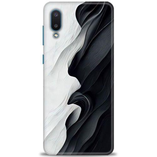 Samsung Galaxy A02 Kılıf HD Baskılı Kılıf - Black and White + Tam Ekran Koruyucu