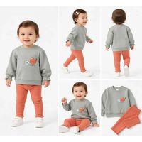 6/24 Ay Kuş Baskılı Taytlı Penye Bebek Takımı