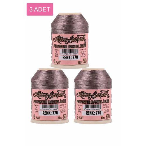 3 Adet Altınbaşak Oya ve Dantel İpi 20 gr - Royaleks - No: 770