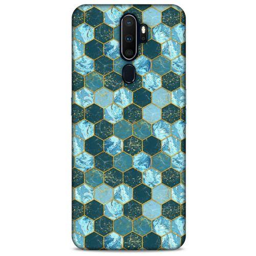Mermer Desenli (21) Tema Koruyucu Kapak Akuamarin Oppo A5 2020 Kılıf