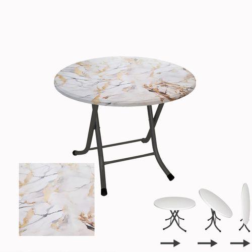 Dockers Klasik Katlanır Masa Yuvarlak (80 cm Çap) - (Werzalit, Wermodin ve Allzalit Tabla) - Gold