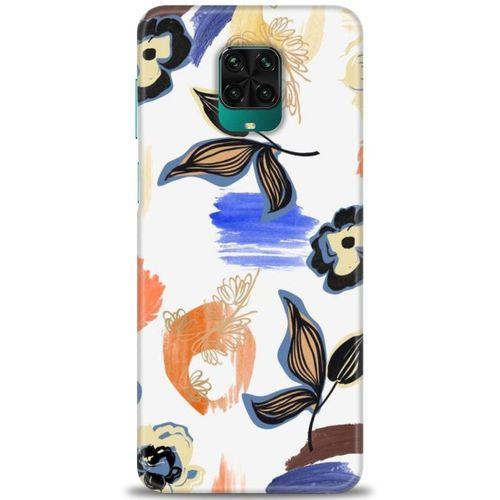 Xiaomi Redmi Note 9 Pro Kılıf HD Baskılı Kılıf - Mavi Yapraklar + Tam Ekran Koruyucu