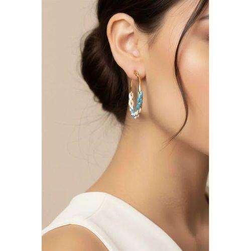 Mineli Halka Küpe - Mavi