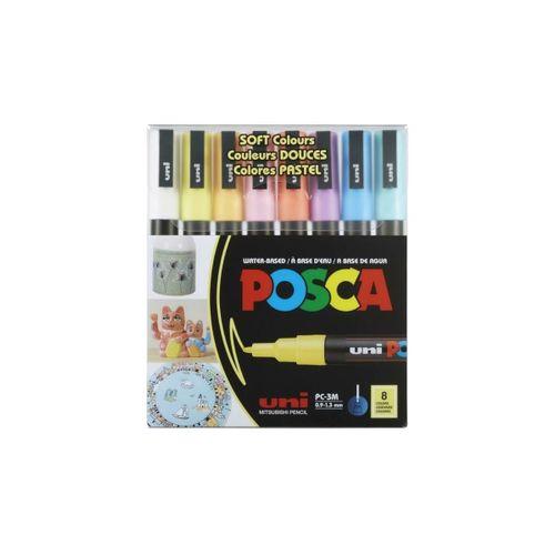 UNİBALL POSCA 0.9-1.3 SU BAZLI POSTER MARKÖRÜ SOFT RENK 8 'Lİ