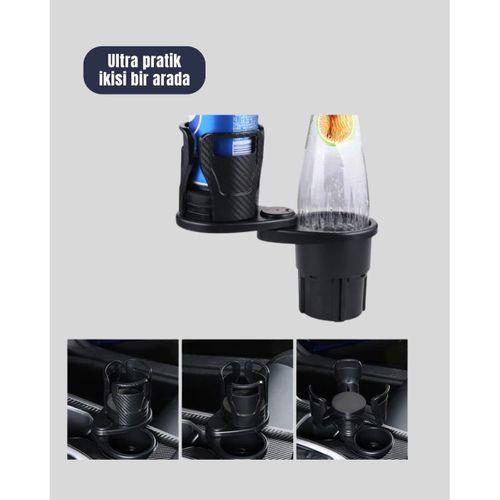 Otomobil Bardak Tutucu İkisi Bir Arada 360° Dönebilen Geniş Kapasiteli