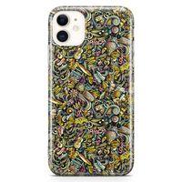 Apple iPhone 11 Kılıf Şapka Eldiven Doodle Arka Kapak Koruma Desenli Full Koruyucu