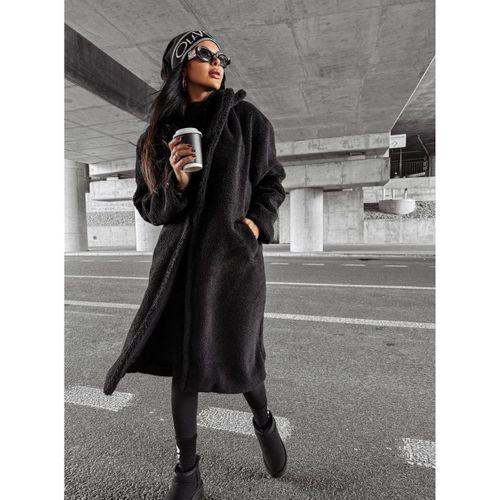 Kadın Kapüşon Ve Cep Detay Uzun Astarsız Wellsoft Ceket