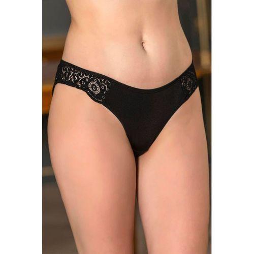 Dantel Detaylı Slip Külot Siyah