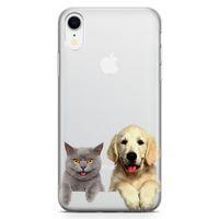 Apple iPhone XR Kılıf Scottish Fold Kedi Ve Köpek Arka Kapak Koruma Desenli Full Koruyucu