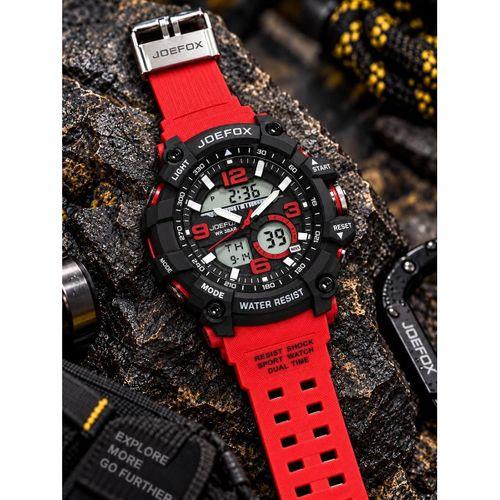 Joefox Digital Ve Analog 2 Yıl Garantili Kronmetre+Takvim+Alarm+Aydınlatma Erkek Kol Saati JOE.S1