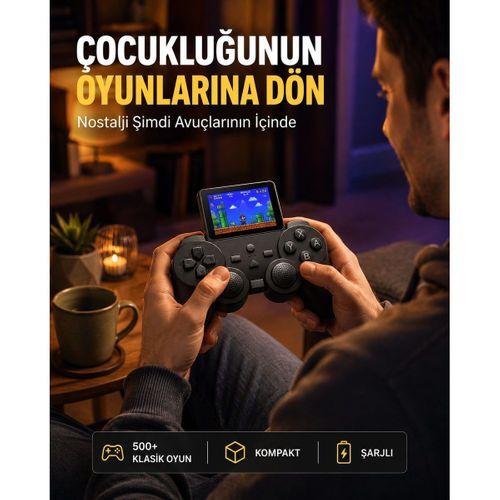 2 4 İnç Hd Renkli Ekranlı 500-in-1 Taşınabilir Retro Oyun Konsolu, Kablolu Tv Bağlantısı Ve Uzun Pil Ömrü